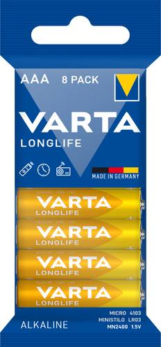 Varta LONGLIFE AAA Folie 8 Micro (AAA)-Batterie Alkali-Mangan 1200 mAh 1.5V 8St. von Varta