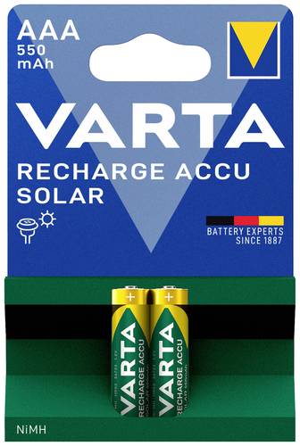 Varta RECH.AC.Solar AAA550mAh BLI2 Micro (AAA)-Akku NiMH 550 mAh 1.2V 2St. von Varta