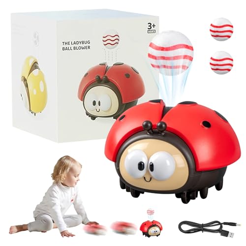 Marienkäfer Spielzeug, USB Interaktive Marienkäfer Luftballon Sensorisches Spielzeug mit 2er Bällen, Süßes Sinnesspiele Ladybug Kinder Lernspielzeug, für 0-1 Jahre Baby (B) von Vartegas