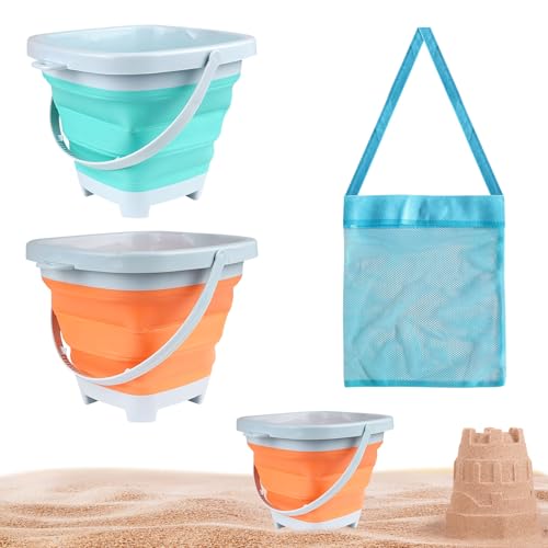 Vartegas Sandspielzeug Set, 41pcs Sandspielzeug ab 3 Jahre, Sandkasten Spielzeug, Sand Spielzeug mit 32er Sandförmchen 2er Faltbarer Eimer 3er Schaufel Kinder 1er Netztasche, für ab 3 Kinder (A) von Vartegas