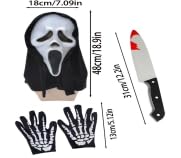 Halloween Ghostface Maske - Geist Scream Maske, Gruselige Schrei Mask für Halloween, Karneval, Fasching von Vauki