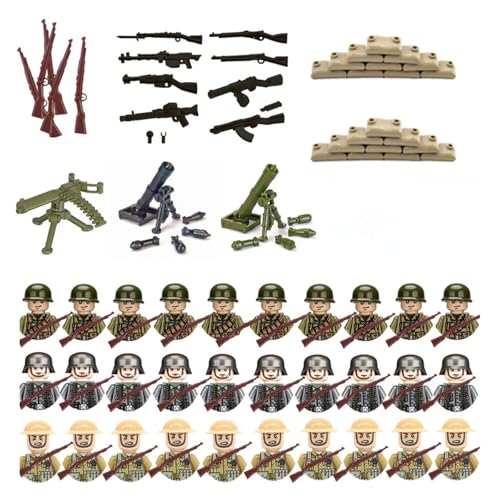 Ww2 Soldaten Action Figures: 30-teiliges Militär-Set mit Mini-Soldaten, Mörser*2 + Maschinengewehr & Zubehör – Kompatibel mit Dioramenbau & Sammlerdisplays Ww2 Soldaten Action Figures: 30-teiliges Militär-Set mit Mini-Soldaten, Mörser*2 + Maschinengewehr & Zubehör – Kompatibel mit Dioramenbau & Sammlerdisplays von Vauki