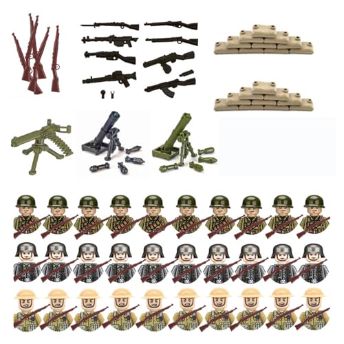 Ww2 Soldaten Action Figures - 30-teiliges Militär-Set mit Mini-Soldaten, Mörser*2 + Maschinengewehr & Zubehör – Kompatibel mit Dioramenbau & Sammlerdisplays-New Ww2 Soldaten Action Figures - 30-teiliges Militär-Set mit Mini-Soldaten, Mörser*2 + Maschinengewehr & Zubehör – Kompatibel mit Dioramenbau & Sammlerdisplays-New von Vauki