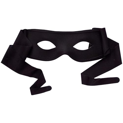 Vaulted Skulls & Co Black Bandit Mask | Black Eye Mask Costume | Half Masks with Ties | Räuber Dress Up Accessories | Thief Costumes | Ninja Eye Masks | Maskerade Costume | 17.8 cm von Vaulted Skulls & Co