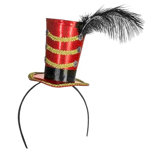 Zirkus-Schauman-Hut, Ringmeisterhut, Showman-Hut, Zirkus-Ringführer-Kostüm, Karnevals-Ringmeistermütze, Parade-Meistermütze, Löwenbändiger-Hüte, Karnevalskostüm-Zubehör, mehrfarbig, 26,7 cm von Vaulted Skulls & Co