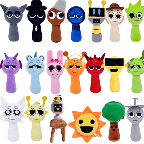 Sprunki Plüschtier-Set – Phase 1 weiche gefüllte Charaktere, entzückende Sammel-Plüschpuppen, ideal für Sprunki-Fans und Kinder (20 Stück) von VbStar