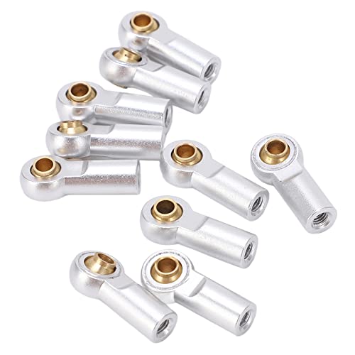 VBESTLIFE 10pcs RC Car Link Rod End, Aluminium M3 Metall Kugelkopf Kopf Joint Link Rod End Holder oder AXIAL SCX10 1/10 RC Car (Silber) von VBESTLIFE