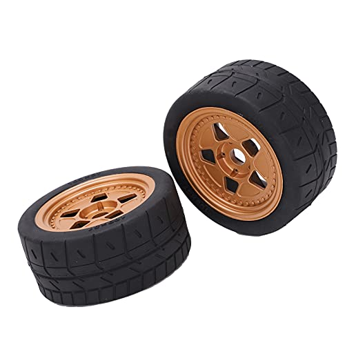 Vbestlife 2 Stück 17mm Hex RC Räder und Reifen für 1/7 RC Auto, Gummi Super Grip RC Räder 5 Speichen Reifen für Flache Sportwagen von Vbestlife