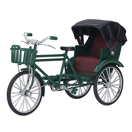 VBESTLIFE 3-Rad-Rikscha-Modell, Retro-Legierung, Rikscha, Ornament, Desktop-Dekoration, Dekorationen für Weihnachten, Geburtstagsgeschenke, Partyzubehör (Grün) von VBESTLIFE