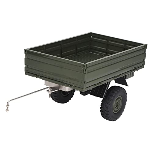 VBESTLIFE RC Trailer, RC Car Trailer Ferngesteuerter Frachtträger für P06 Unimog Modell RC Auto Ersatzteile Zubehör (Grün) von VBESTLIFE