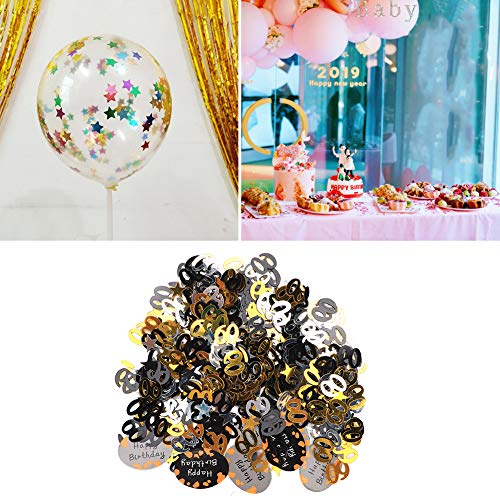 Geburtstagsparty Werfen Konfetti Tischkonfetti DIY Kleidung Dekoration Zubehör (600 Stück Zahlen + 12 Stück) von Vcedas