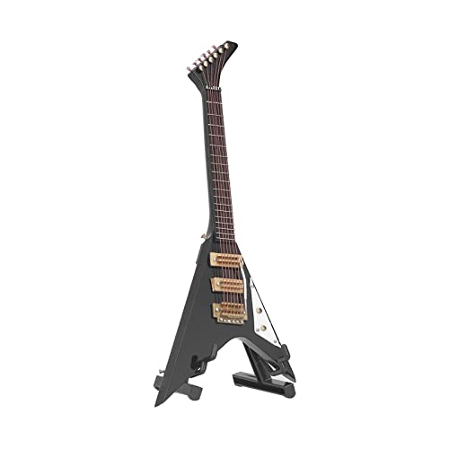 Vcedas Mini-Gitarre, groß, Hoch, Schwarz, V-Gitarre, Mini-Musikinstrument, Modell, Dekoration, Ornamente von Vcedas