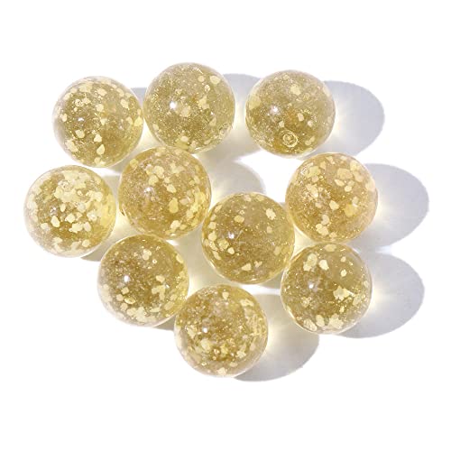Vctitil Glasmurmeln, die im Dunkeln leuchten, leuchtende Glasmurmeln für Marmorspiele, Vasenfüller, Heimdekoration, Kugelbahnen, 12 mm (Gold), 30 Stück von Vctitil