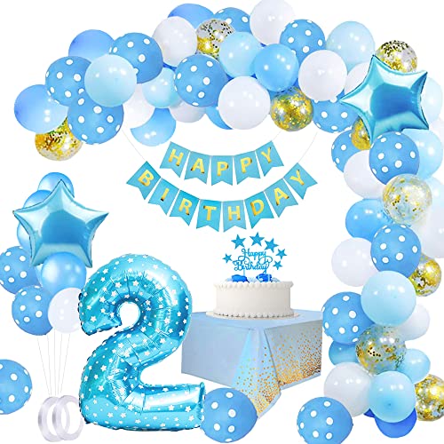 2. geburtstag junge Deko Luftballon 2. Geburtstag Blau Geburtstagsdeko Jungen 2 Jahr Ballon 2 Geburtstag Jungen 2 Jahr Babyparty Deko Mehrweg von Vcumter