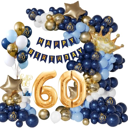 60 Geburtstag Deko, 60. Geburtstag Mann Frauen, 60 Jahr Geburtstagdeko Marineblaues Gold, Happy Birthday Girlande Ballon 60 Deko, Deko 60. Geburtstag Luftballons, Birthday Party Decorations 60 Geburtstag Deko, 60. Geburtstag Mann Frauen, 60 Jahr Geburtstagdeko Marineblaues Gold, Happy Birthday Girlande Ballon 60 Deko, Deko 60. Geburtstag Luftballons, Birthday Party Decorations von Vcumter