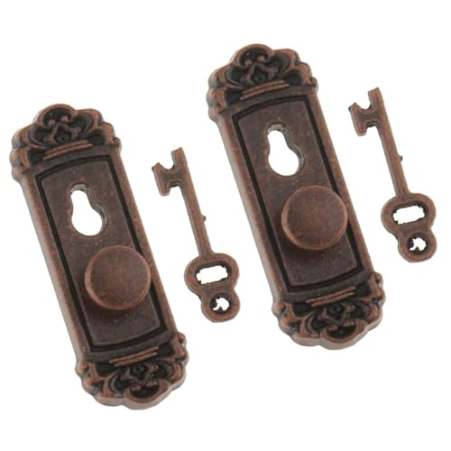 2pcs Dollhouses Dekoration Zubehör 1:12 Skala Miniaturpuppenhouses Szene Modell Vintage Türschloss Mit Schlüsselspielzeug von Vdaxvme