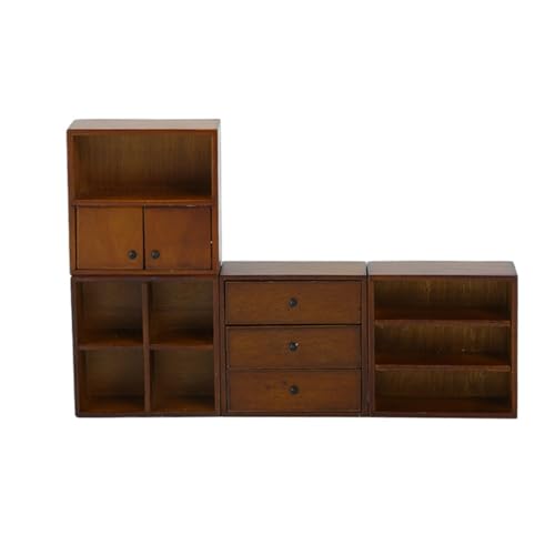 Holzpuppenhouses Möbel 1/12 Miniaturanzeigeschrank Modell Abbildung Sideboard Für Kreative Geschenke Handwerksmodellprojekt von Vdaxvme