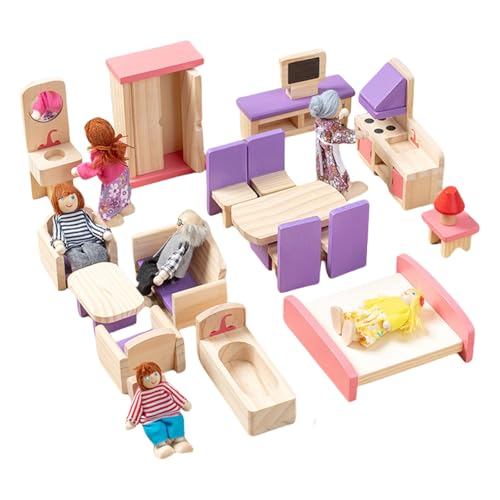 Holzpuppenhouses Möbel Mit Puppen Und Realistischer Raumszene Display Accessoires Für Kinder Rollenspiele Holzpuppenhouses Möbel Mit Puppen Und Realistischer Raumszene Display Accessoires Für Kinder Rollenspiele von Vdaxvme