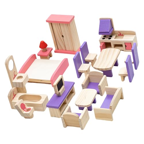 Holzpuppenhouses Möbel Mit Puppen Und Realistischer Raumszene Display Accessoires Für Kinder Rollenspiele Holzpuppenhouses Möbel Mit Puppen Und Realistischer Raumszene Display Accessoires Für Kinder Rollenspiele von Vdaxvme
