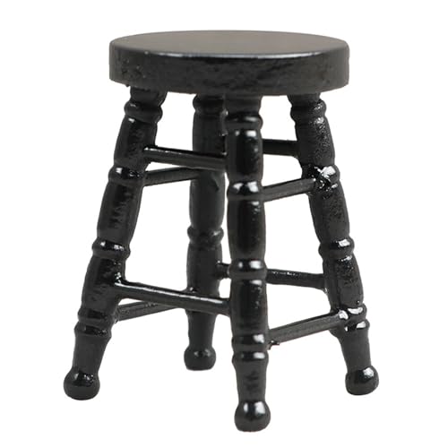Puppenhaus Zakka Stuhl Modell Realistische Puppenhäuser Rund Top Stuhl Realistische Spielhocker Realistisch 1:12 Modell Spielzeug von Vdaxvme