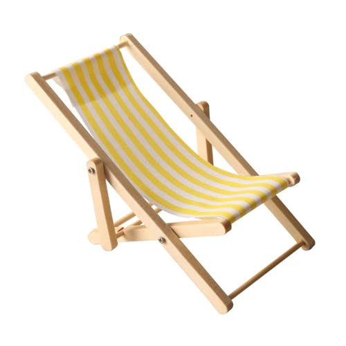 Strandstuhl Für Puppenhäuser Holzlieger Modell Display Deck Stuhl 1:12 Model Spielzeuggirls Dollhouses Tun Spiel Spielen von Vdaxvme