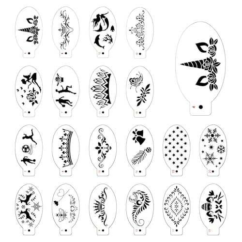 Vdaxvme 20pcs/Pack Gesichtsbemalungsschablonen Für Kinder Geburtstagsfeierlichkeiten Maskerade Temporäre Make Up Schablonen Für Kinder von Vdaxvme
