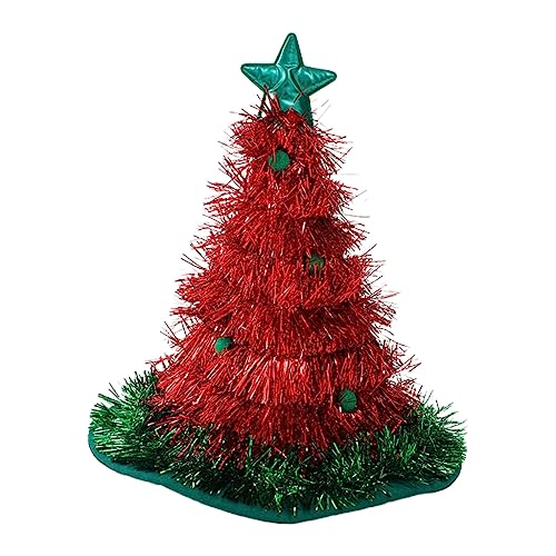 Vdaxvme Weihnachtsdekorationen Lametta Weihnachtsbaum Hut Grün Hut Lustige Nikolausmützen Cosplay Party Kostüm Weihnachten für Erwachsene von Vdaxvme