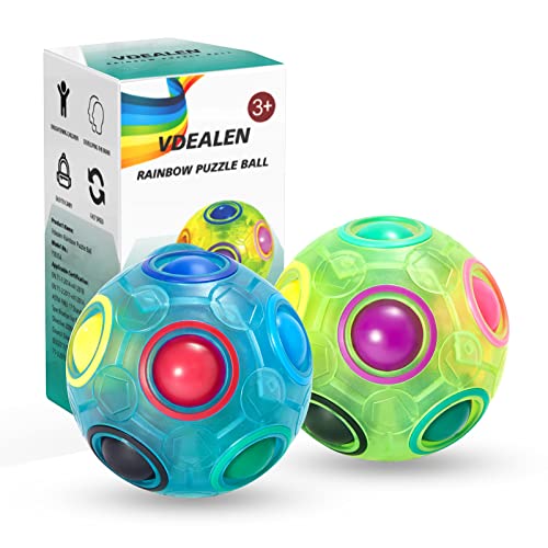Vdealen Magischer Regenbogen-Puzzleball, Fidget Ball Puzzle Spiel Spaß Stressabbau Magic Ball Denksport Ball Spielzeug(Blau & Grün) von Vdealen