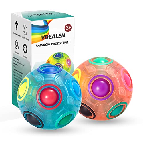 Vdealen Magischer Regenbogen-Puzzleball, Fidget Ball Puzzle Spiel Spaß Stressabbau Magic Ball Denksport Ball Spielzeug für Kinder Teens & Erwachsene von Vdealen