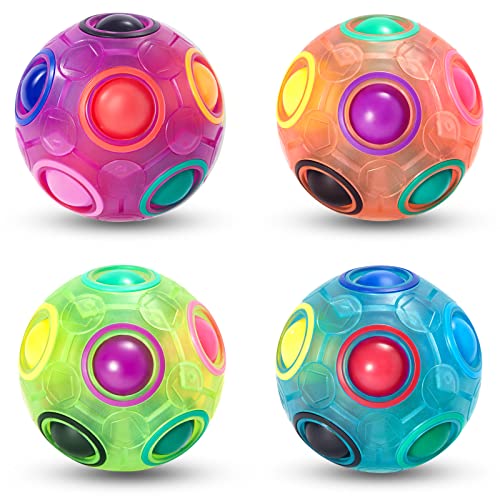 Vdealen Magischer Regenbogen-Puzzleball, Fidget Ball Puzzle Spiel Spaß Stressabbau Magic Ball Denksport Ball Spielzeug für Kinder Teens & Erwachsene von Vdealen