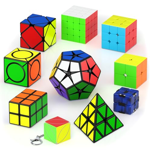 Vdealen Speed Cube Set, Speed Cube von 2x2 3x3 4x4 2x2x3 Skewb Pyramide Megaminx Infinity Ivy Speed Cube Original, Magic Cube Cube Puzzle Geschenk für Kinder und Erwachsene(10er Pack) von Vdealen