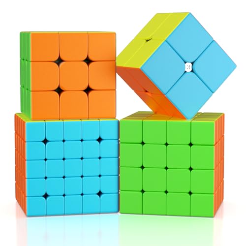 Vdealen Zauberwürfel Set, Speed Cube von 2x2 3x3 4x4 5x5 Stickerless Zauberwürfel Original, Magic Cube Würfel Puzzle Geschenk für Kinder Teenager Erwachsene von Vdealen