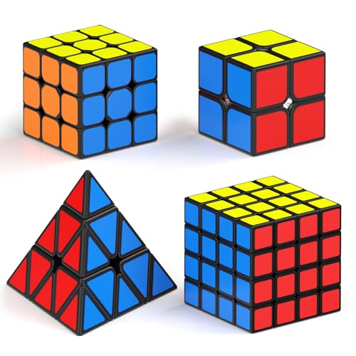 Vdealen Speed Cube Set Speed Cube von 2x2 3x3 4x4 Pyramide Speed Cube Original, Glattes Sticker Magic Cube Cube Puzzle, Geschenk für Kinder Teenager Erwachsene von Vdealen