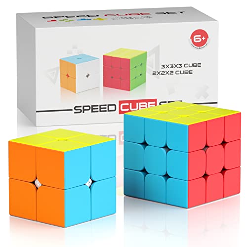 Vdealen Speed Cube Set, Speed Cube von 2x2 3x3 Stickerless Magic Cube für Anfänger und Fortgeschrittene, Geschenk für Kinder Teenager Erwachsene von Vdealen