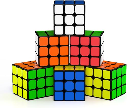 Vdealen Zauberwürfel Set Speed Cube von 3x3 Zauberwürfel Original, Glattes Sticker Magic Cube Würfel Puzzle, Party Puzzle Geschenk für Kinder Teenager Erwachsene(6er Pack) von Vdealen