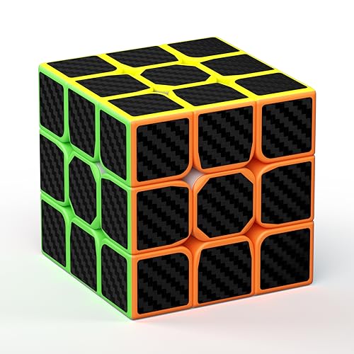 Vdealen Zauberwürfel Speed Cube von 3x3 Zauberwürfel Original, Kohlefaser-Aufkleber Magic Cube für Anfänger und Fortgeschrittene, Geschenk für Kinder Teenager Erwachsene von Vdealen