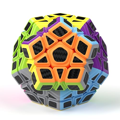 Vdealen Zauberwürfel Speed Cube von Megaminx Zauberwürfel Original, Kohlefaser-Aufkleber Dodekaeder Magic Cube für Anfänger und Fortgeschrittene, Geschenk für Kinder Teenager Erwachsene von Vdealen