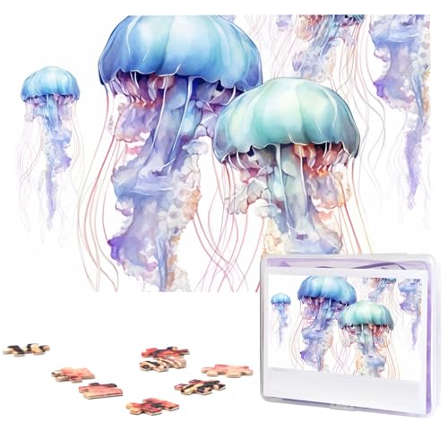 Jigsaw Puzzles 1000 Pieces For Adults Watercolor 3D Jellyfish Jigsaw Puzzle Cool Animal Christmas Puzzle Gift Puzzle For Family Size 75 X 50 cm von VducK
