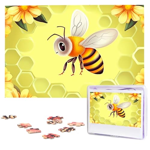 Jigsaw Puzzles 1000 Teile Für Erwachsene Biene in Blume Jigsaw Puzzle Coole Tier Weihnachten Puzzle Geschenk Puzzle Für Familie Größe 75 X 50 cm von VducK