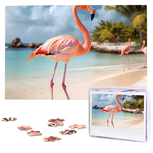 Jigsaw Puzzles 1000 Teile Für Erwachsene Strand Flamingo Jigsaw Puzzle Coole Tier Weihnachten Puzzle Geschenk Puzzle Für Familie Größe 75 X 50 cm von VducK