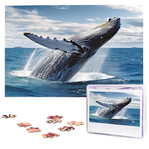 Jigsaw Puzzles 1000 Teile Für Erwachsene Wal Über Meer Wasser Im Ozean Jigsaw Puzzle Cooles Tier Weihnachtspuzzle Geschenk Puzzle Für Familie Größe 75 X 50 cm von VducK