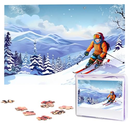 Jigsaw Puzzles 1000 Teile Für Erwachsene Winter Skifahren Jigsaw Puzzle Coole Tier Weihnachten Puzzle Geschenk Puzzle Für Familie Größe 75 X 50 cm von VducK