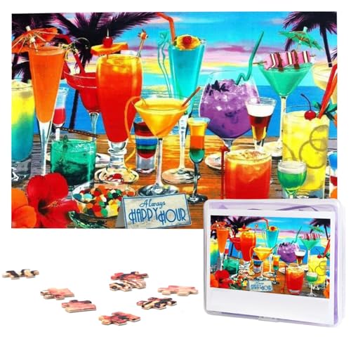 Personalisiertes Holzpuzzle 1000 Teile Puzzle Paar Puzzle Familie Puzzle Happy Hour Bildpuzzle Fotopuzzle für Erwachsene Geburtstag Hochzeit 75 x 50 cm von VducK