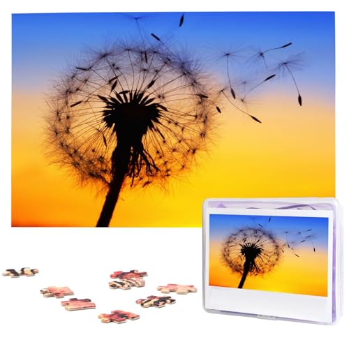 Personalisiertes Holzpuzzle 1000 Teile Puzzle Paar Puzzle Familienpuzzle Sonnenuntergang Löwenzahn Bilderpuzzle Fotopuzzle für Erwachsene Geburtstag Hochzeit 75 x 50 cm von VducK