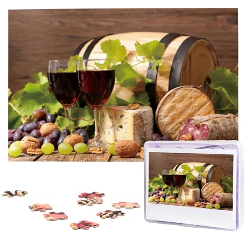 Personalisiertes Holzpuzzle 1000 Teile Puzzle Paar Puzzle Familienpuzzle Weinglas Bilderpuzzle Fotopuzzle für Erwachsene Geburtstag Hochzeit 75 x 50 cm von VducK