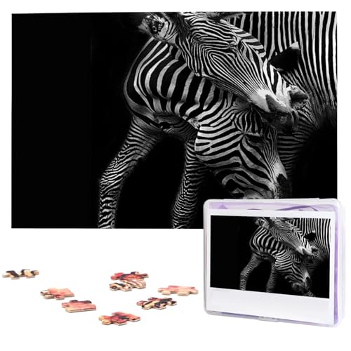 Personalisiertes Holzpuzzle 1000 Teile Puzzle Paar Puzzle Familienpuzzle Zebra Bildpuzzle Fotopuzzle für Erwachsene Geburtstag Hochzeit 75 x 50 cm von VducK