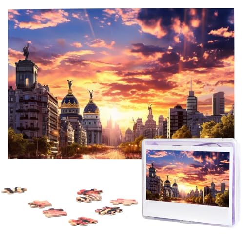 Personalisiertes Holzpuzzle 1000 Teile Puzzle Paarpuzzle Familienpuzzle Stadtbild Bilderpuzzle Fotopuzzle für Erwachsene Geburtstag Hochzeit 75 x 50 cm von VducK