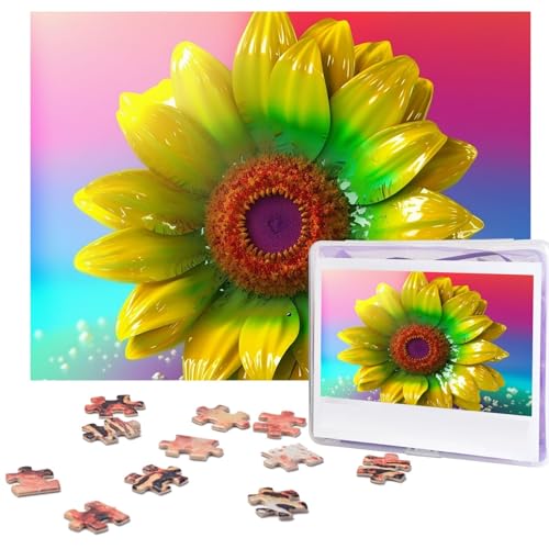 Puzzle, 500 Teile, für Erwachsene, buntes 3D-Sonnenblumen-Puzzle, cooles Tier-Weihnachtspuzzle, Geschenk, Puzzle für Familie, Größe 52 x 38 cm von VducK