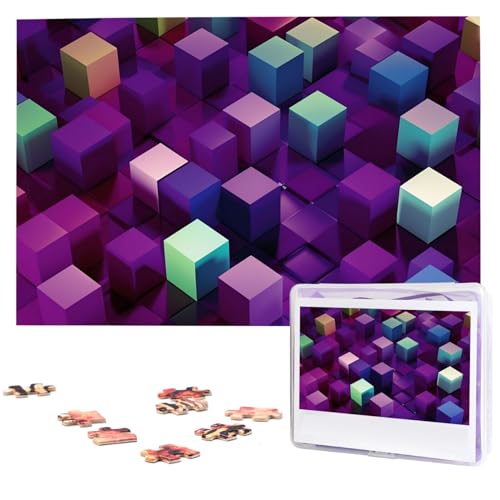 Puzzle 1000 Teile Für Erwachsene Abstrakte Farbe Würfel Lila Puzzle Coole Tier Weihnachten Puzzle Geschenk Puzzle Für Familie Größe 75 X 50 cm von VducK