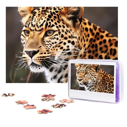 Puzzle 300 Teile für Erwachsene, Leoparden-Puzzle, cooles Tier-Weihnachtspuzzle, Geschenk, Puzzle für Familie, Größe 38 x 26 cm von VducK